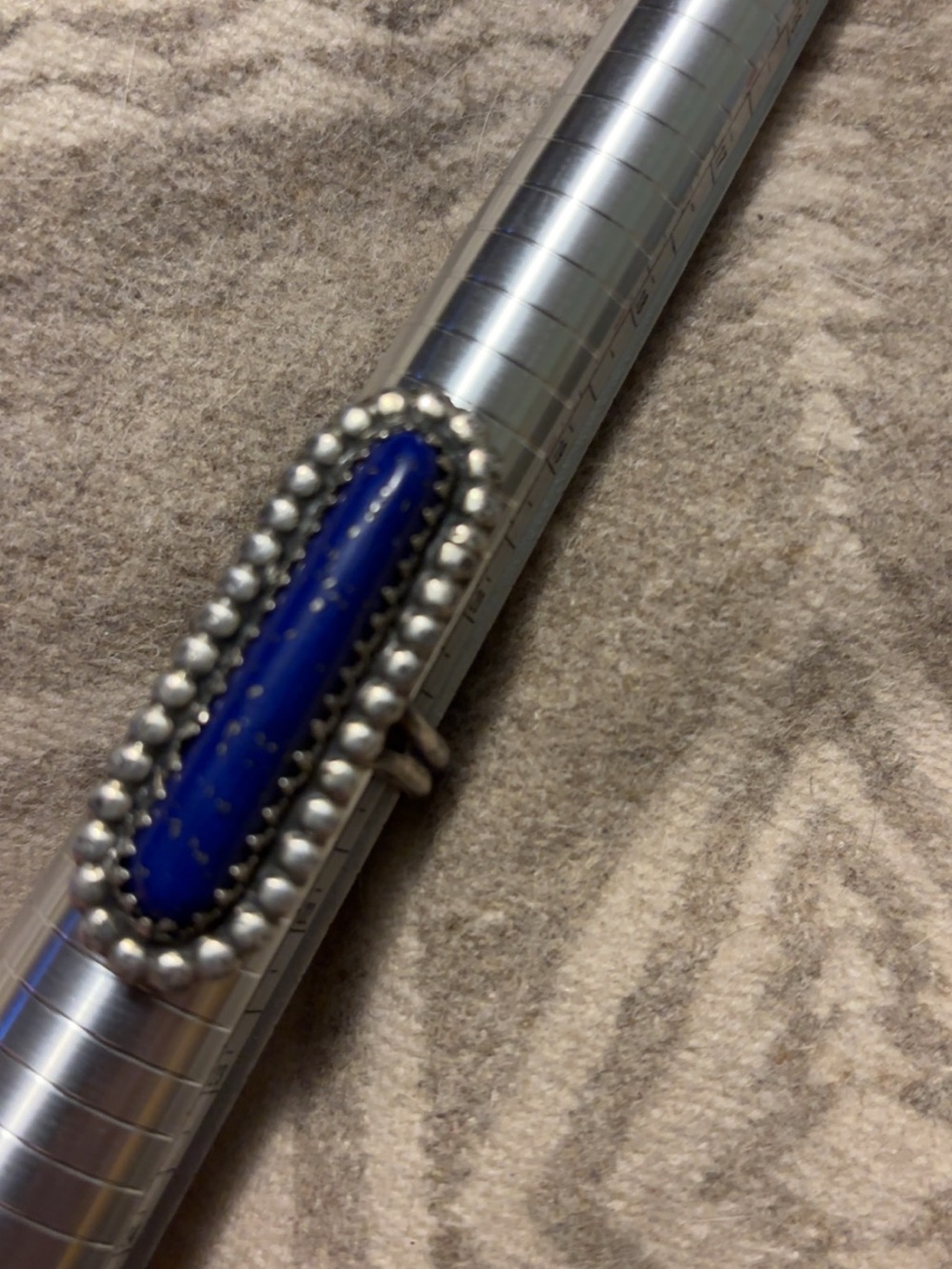 Large lapis and sterling silver Navajo ring